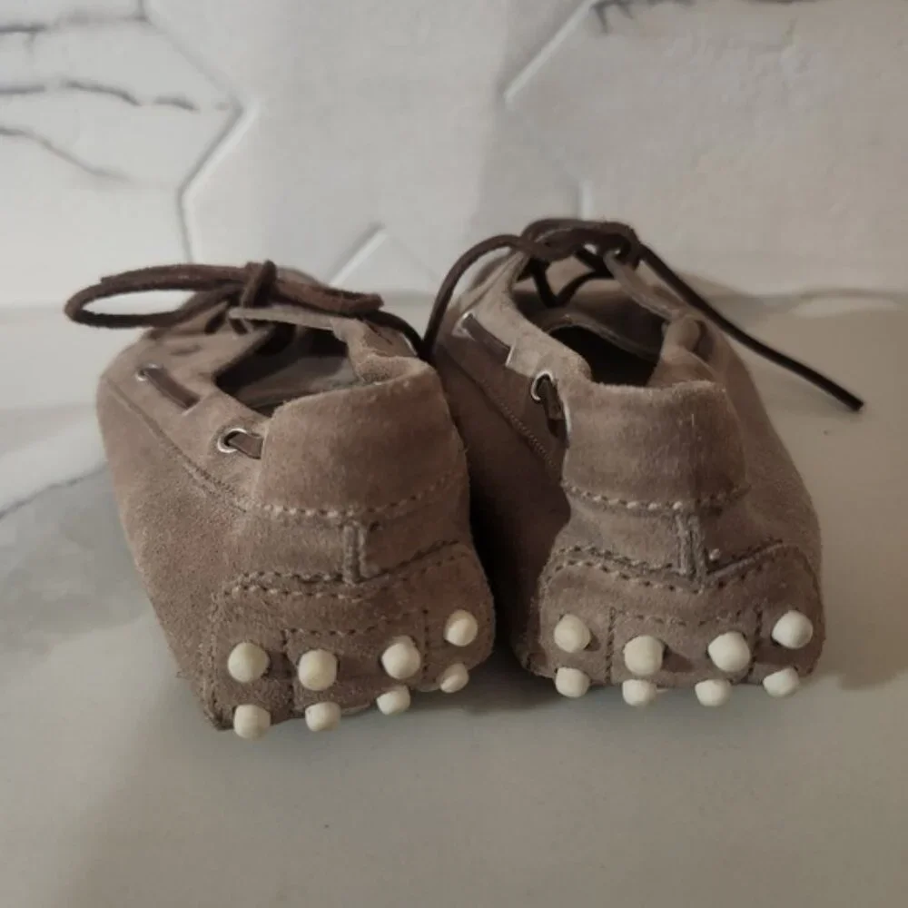 Tod's Driving Shoes Suede‎ Brown Junior Size 33 Gommino Loafers